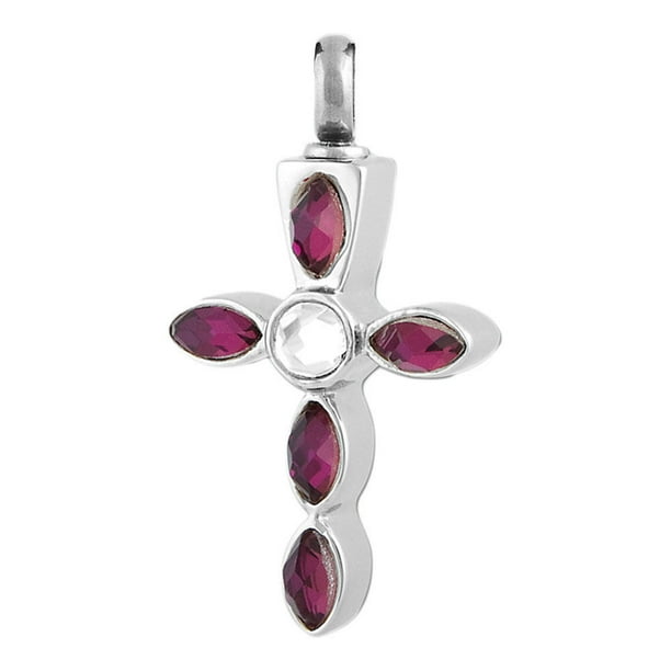 Perfect Memorials Purple Grasping Heart Stainless Steel Cremation Jewelry Perfect Memorials Purple Grasping Heart Stainless Steel Cremation Jewelry